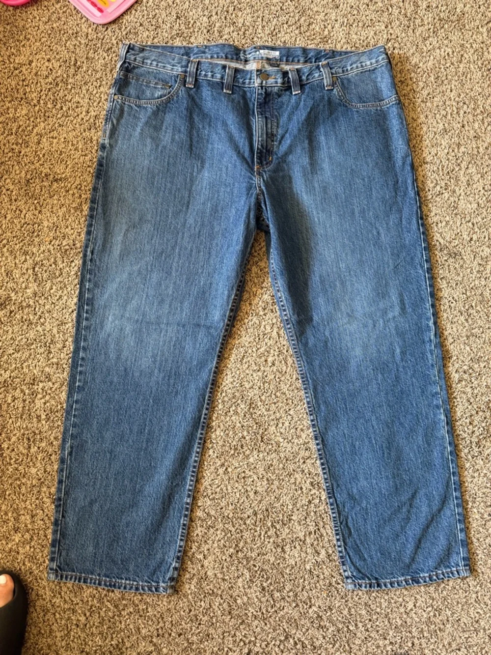 Carhartt Relaxed Fit Jeans Mens 44x30 Blue 5 Pocket‎ Workwear Denim NWT
